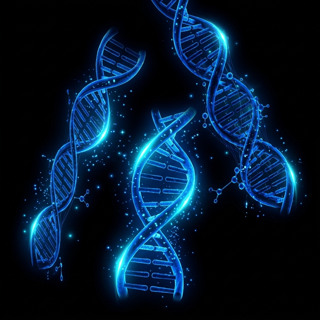 DNA double helix graphic representing PRYM Wellness precision diagnostics